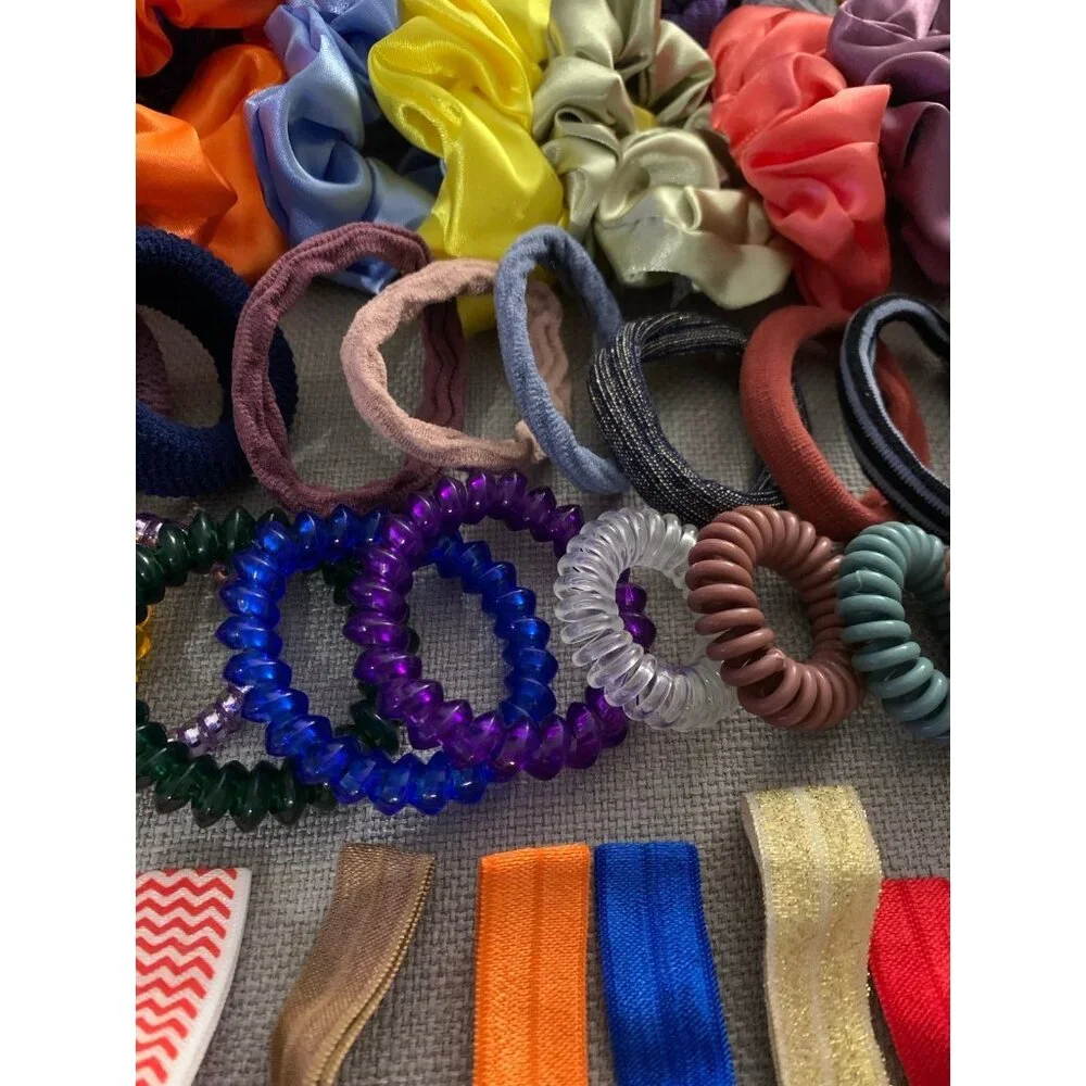 Hair Scrunchie Tie Neutral Color Assorted Bundle Set of 75